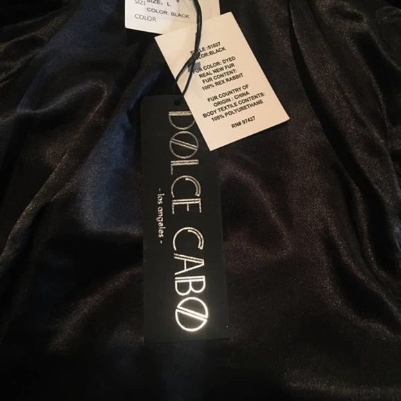 Dolce Cabo Genuine Rex rabbit fur vest size L - Picture 3 of 3
